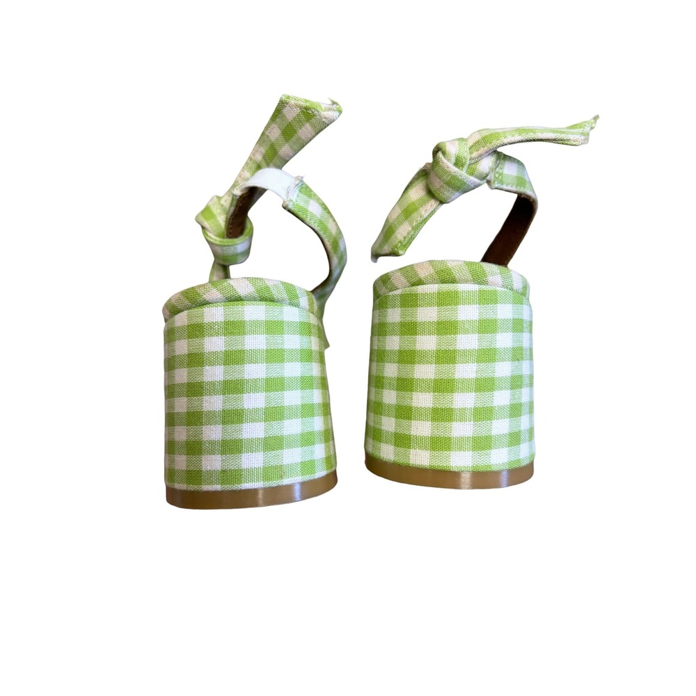 Pinterest x Alohas Green Gingham Block Heel Slingback Pumps Spain Size 37 - Picture 8 of 8